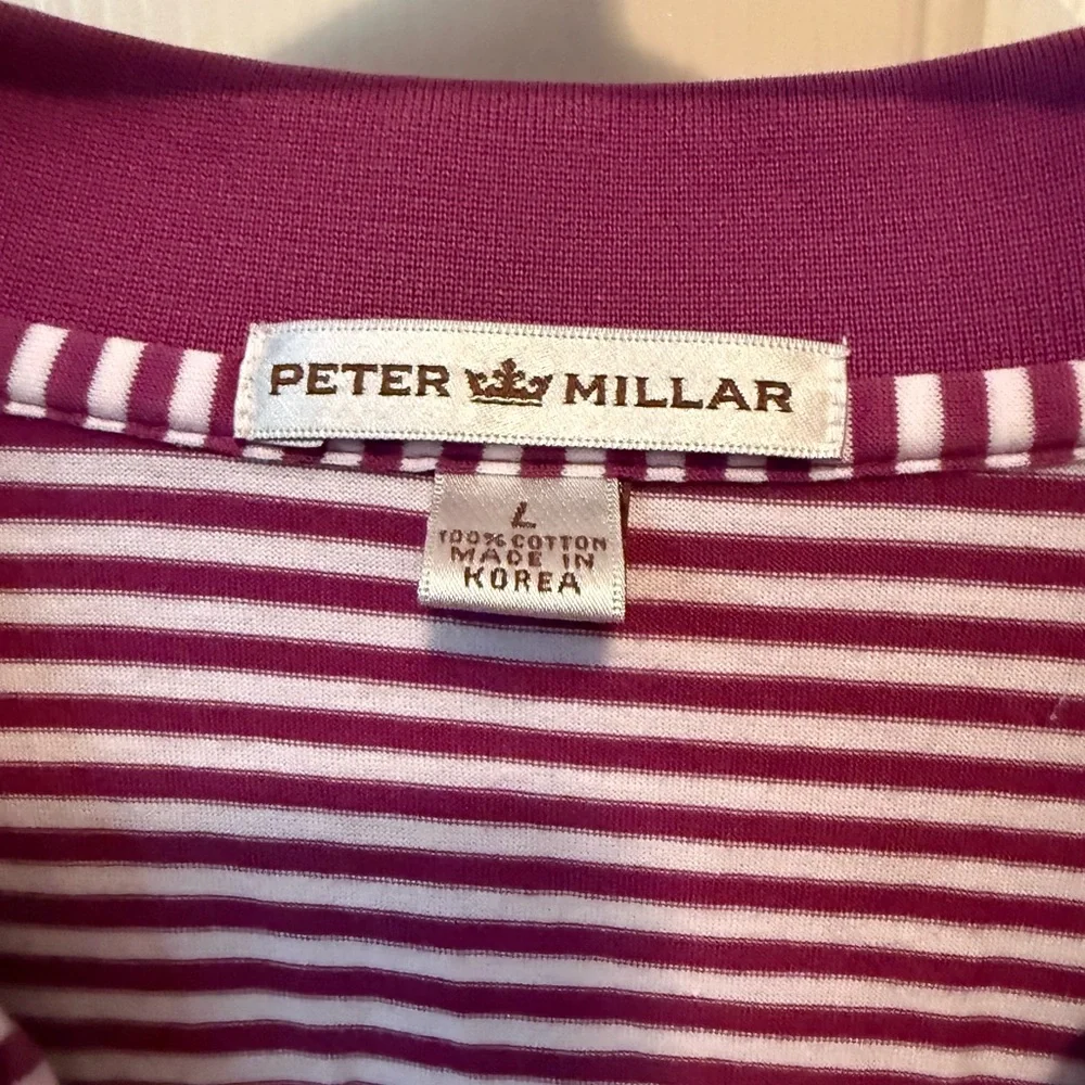 Peter Millar/ Frederica Striped Purple Polo Shirt